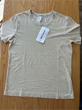 Cotton Citizen Lightweight Crew Neck Tee - Oatmeal Sz M